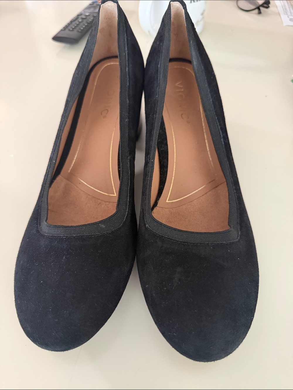 Vionic Natalie Tortoise suede pumps block heels size 9.5 - Picture 3 of 8
